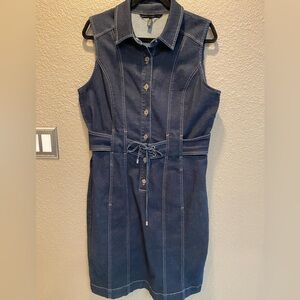 White House Black Market Denim Sleeveless Dress